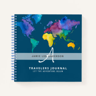 World Map Travel Retirement Bucket List Gift Dad   Notebook