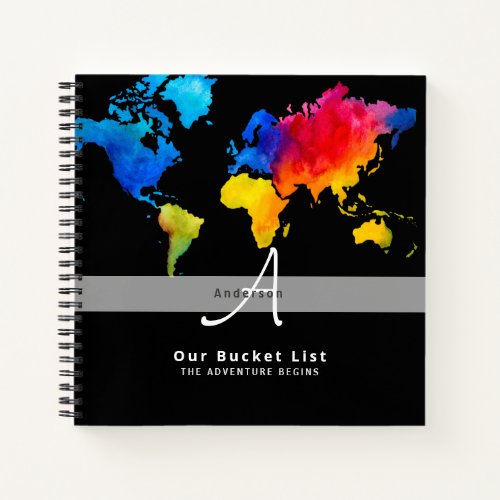 World Map Travel Retirement Bucket List Gift Dad   Notebook