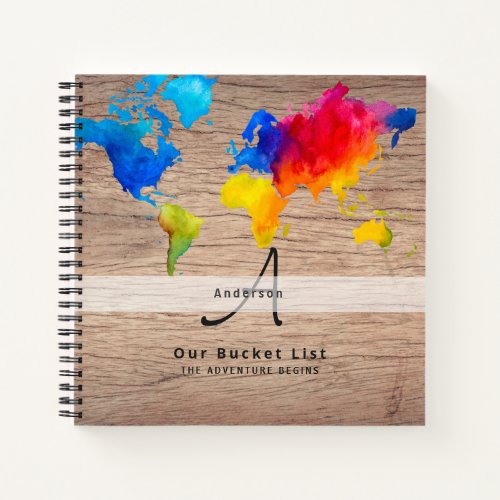 World Map Travel Retirement Bucket List Gift Dad   Notebook