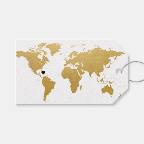 World Map Travel Theme Thank You Favor Tag