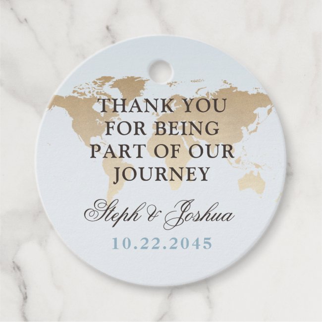 World Map Travel Theme Wedding Party Favor Tags