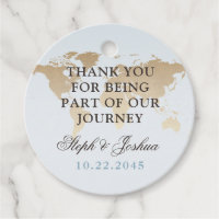 World Map Travel Theme Wedding Party Favor Tags