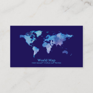 World Map Traveling Agency Rent Office Business Card