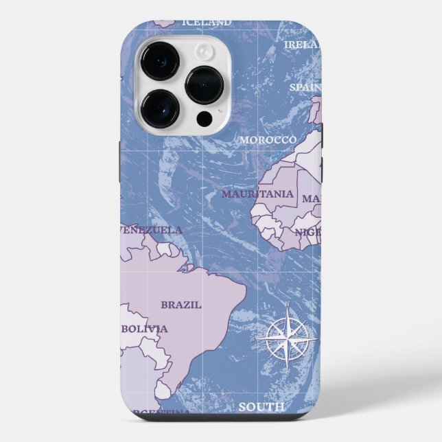 WORLD MAP TRAVELLING iPhone 14 PRO MAX CASE (Back)