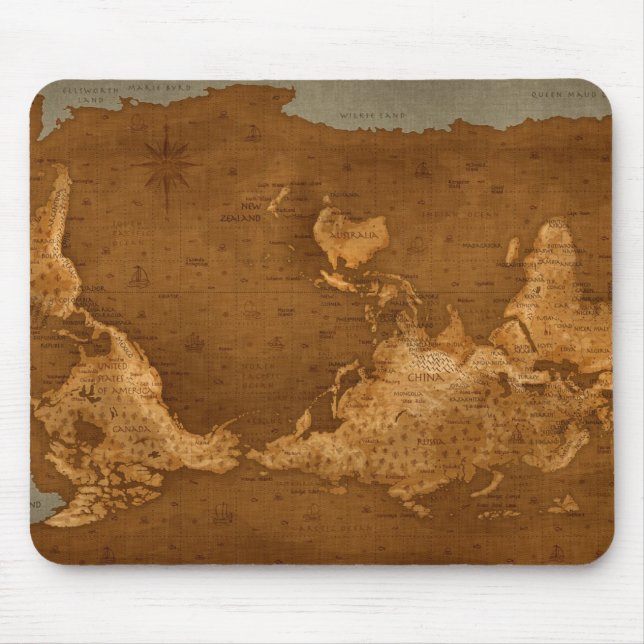 World Map - Upside Down Mouse Pad (Front)
