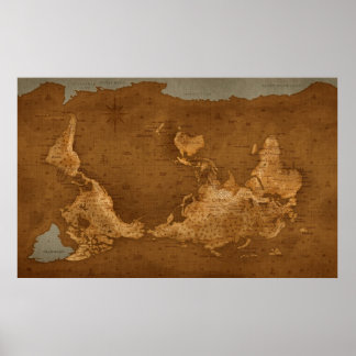World Map - Upside Down Poster