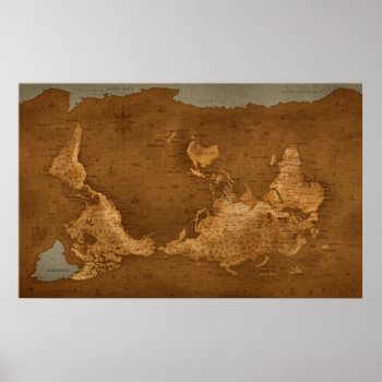 World Map - Upside Down Poster by vladstudio at Zazzle