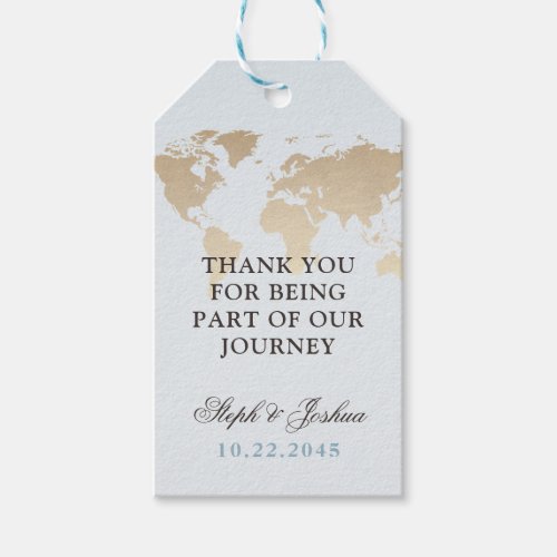 World Map Vintage Globe Travel Theme Favor  Gift Tags