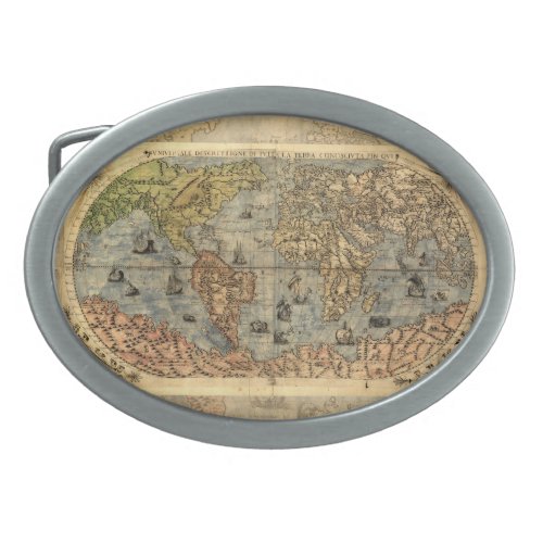 World Map Vintage Historical Antique Atlas Belt Buckle