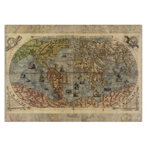 World Map Vintage Historical Antique Atlas Cutting Board