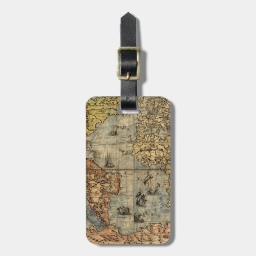 World Map Vintage Historical Antique Atlas Luggage Tag