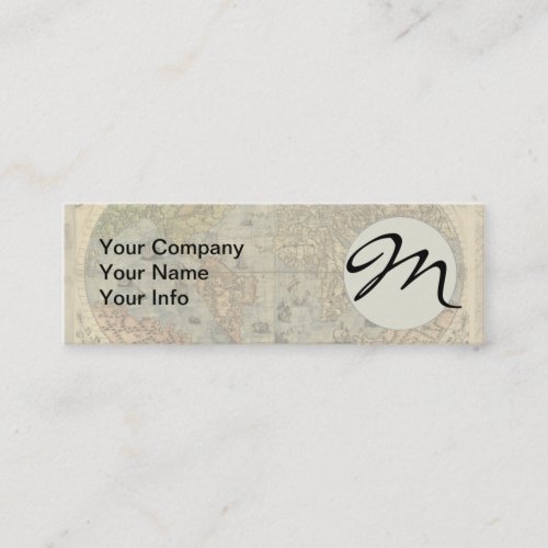 World Map Vintage Historical Antique Atlas Mini Business Card