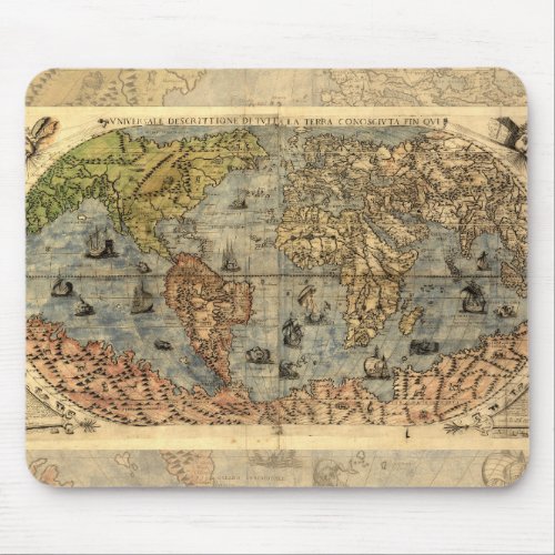 World Map Vintage Historical Antique Atlas Mouse Pad