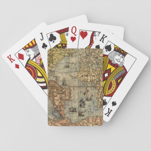 World Map Vintage Historical Antique Atlas Poker Cards