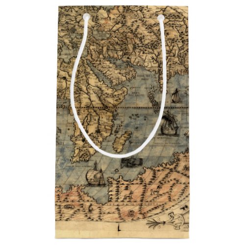 World Map Vintage Historical Antique Atlas Small Gift Bag