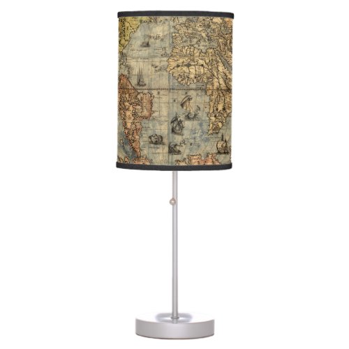 World Map Vintage Historical Antique Atlas Table Lamp