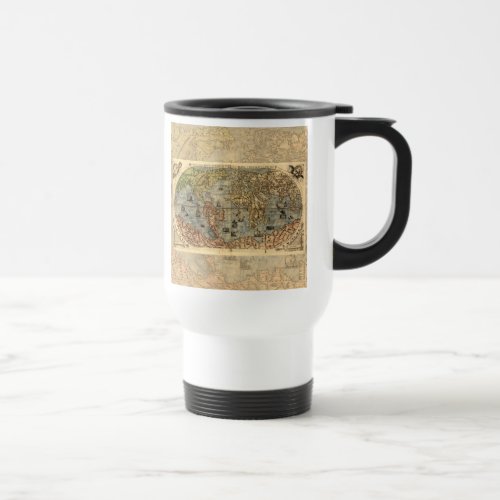 World Map Vintage Historical Antique Atlas Travel Mug