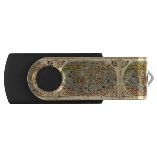 World Map Vintage Historical Antique Atlas USB Flash Drive