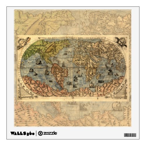 World Map Vintage Historical Antique Atlas Wall Decal