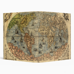 World Map Vintage Historical Atlas Binder