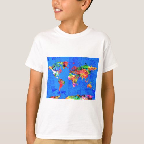 world map watercolor  1 T_Shirt