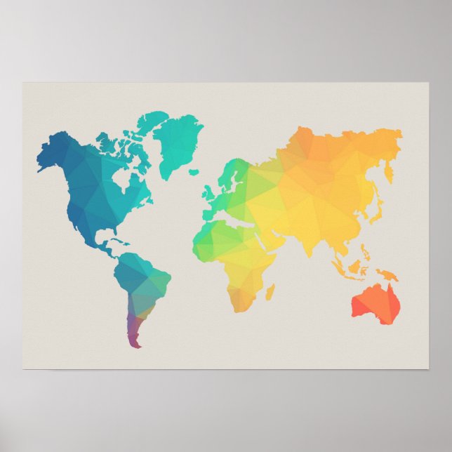 World Map  Watercolor Poster (Front)