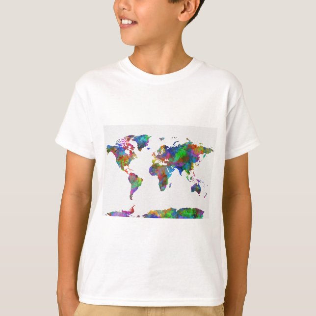 world map watercolor T-Shirt (Front)