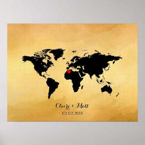 world map wedding guest book signing board