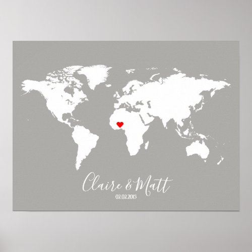 world map wedding guest book signing board