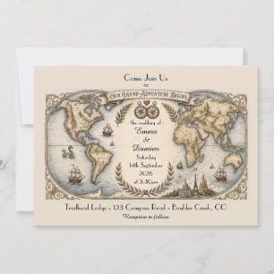 World Map Wedding Invitation