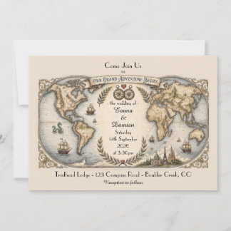 World Map Wedding Invitation