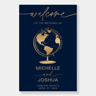 World Map Welcome Sign Destination Wedding Mexico