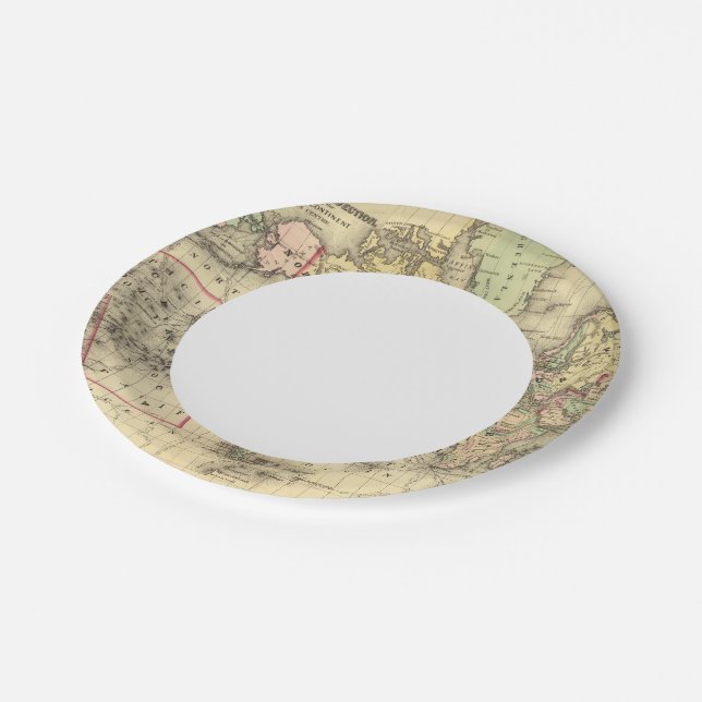 World Map with Explorers' sea routes Paper Plates (Angled)