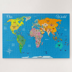 World Map with Flags Jigsaw Puzzle