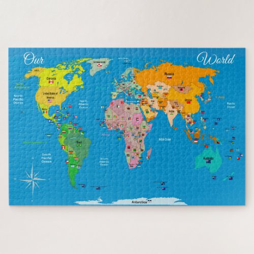 World Map with Flags   Jigsaw Puzzle