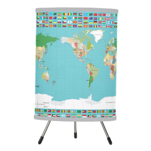 World Map with Flags Lamp