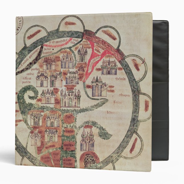 World map with Jerusalem in the centre Binder (Front/Inside)