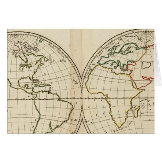 World Map with Latitude and Longititude Cards (Front Horizontal)