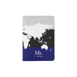 world map with Mr. name Passport Holder