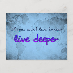 World map with quote postcard