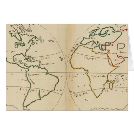 World Map with Tropics Cards (Front Horizontal)