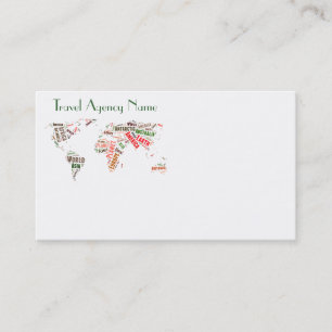 World map words cloud business card