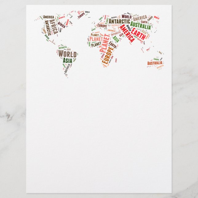 World map words cloud flyer (Front)