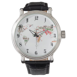 World map words cloud watch