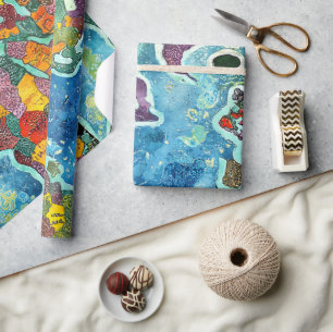 World Map Wrapping Paper