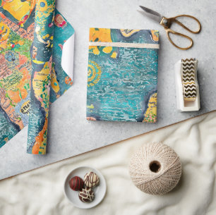 World Map Wrapping Paper