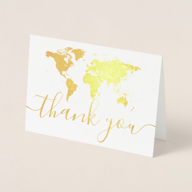 World Map You Thank Photo  Foil Card (Front)