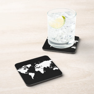 world maps ~ customizable color drink coaster