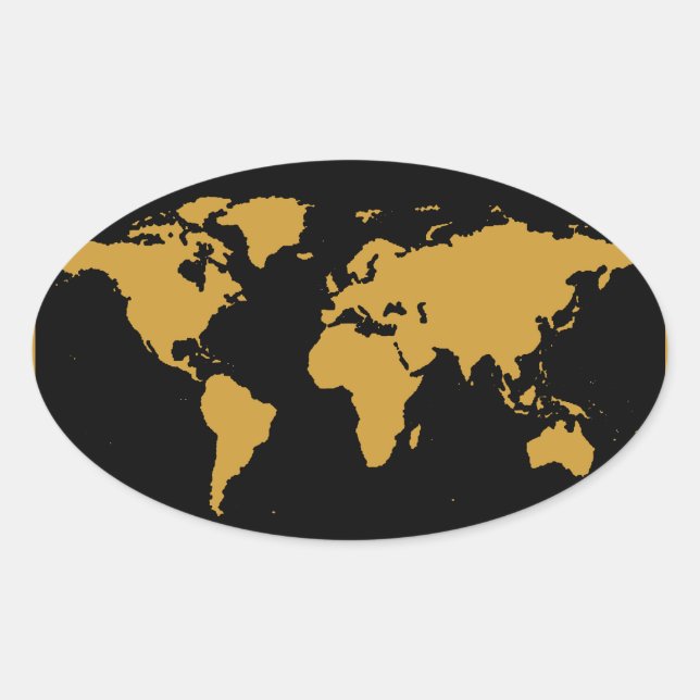 world maps ~ customizable color oval sticker (Front)
