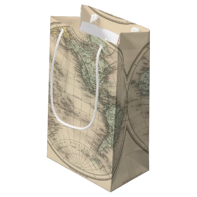 World maps small gift bag (Back Angled)